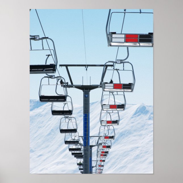 Poster Chaises longues de parc de ski (Devant)