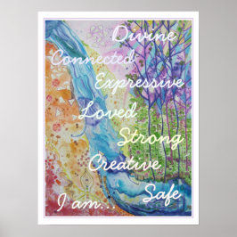 Poster Chakra Colors et Affirmations