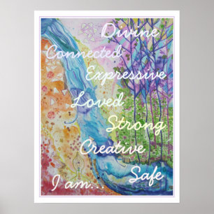 Poster Chakra Colors et Affirmations
