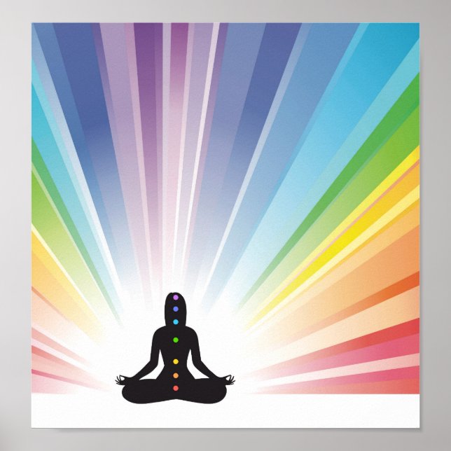Poster chakra système yoga yogi zen aura ohm chi énergie (Devant)