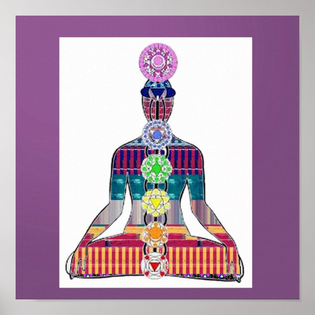 Poster CHAKRA Yoga Diagramme de méditation Karma LOVE NVN (Devant)
