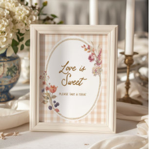 Poster Chalet Amour d'Automne Gingham L'Amour est Doux
