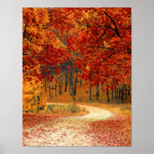 Poster Chalet d'automne de destinée de bureau