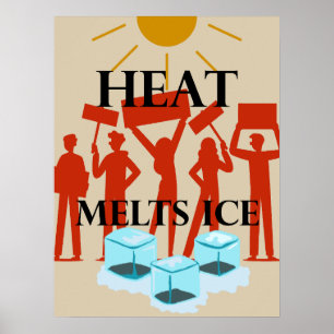 Poster Chaleur Fait Fondre la Glace Protestation