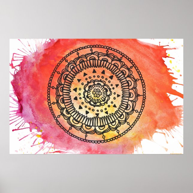 Poster Chaleureux Sun Mandala. (Devant)