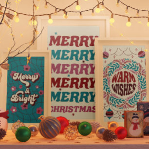 Poster Chaleureux Voeux Élégant Vintage Noël Whimsy
