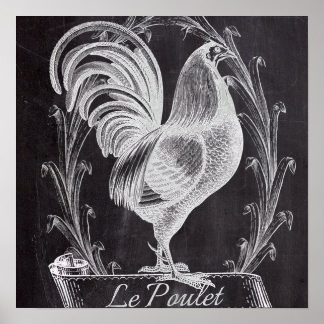 Poster chalkboard français chic western country (Devant)