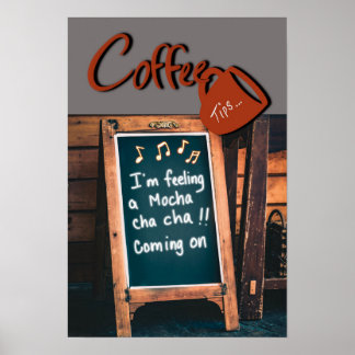 Poster Chalkboard humoristique citation café rouge cuisin