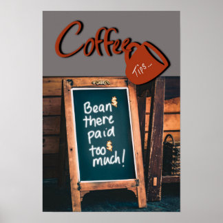 Poster Chalkboard humoristique citation café rouge cuisin