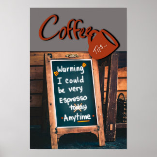 Poster Chalkboard humoristique citation café rouge cuisin