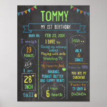 Chalkboard Party personnalisées garçon d'anniversa