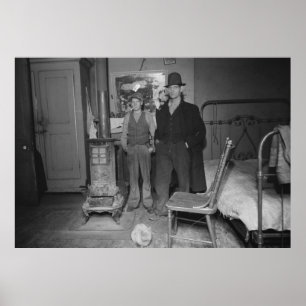 Poster Chambre à coucher de Grande Dépression, les ann