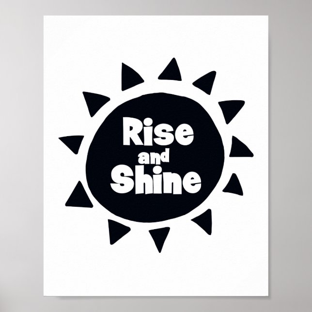 Poster Chambre de bébé scandinave Rise and Shine (Devant)