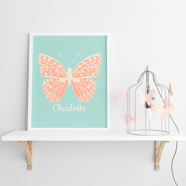 Poster Chambre de fille papillon mignon (Créateur téléchargé)