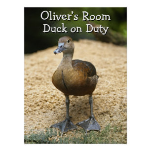 Poster Chambre d'enfant personnalisée Canard de garde Nom
