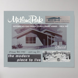Poster Chambre moderne de la moitié du siècle de gagnant