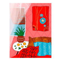 Chambre rouge inspirée de Matisse avec Coussin Alo