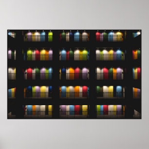 POSTER CHAMBRES AVEC PORTES DE COULEUR ÉTABLIE