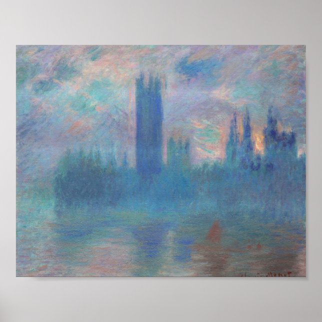 Poster Chambres du Parlement (Londres), Monet (Devant)