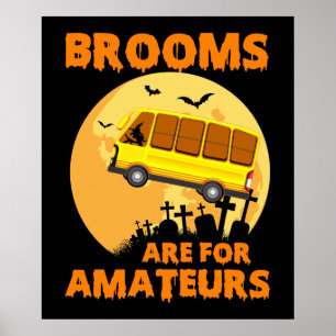 Poster Chambres Pour Amateurs Funny School Bus Halloween
