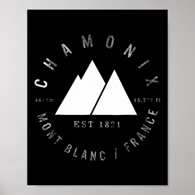 Poster Chamonix Valley Mont Blanc France Ski Snowboard (Devant)