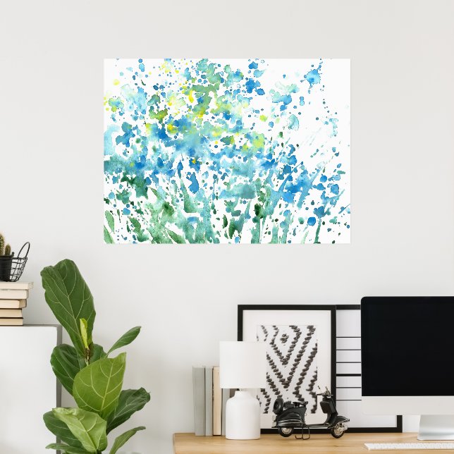 Poster Champ Abstrait de fleurs (Bureau à domicile)