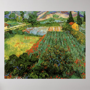 Poster Champ aux coquelicots par Vincent van Gogh