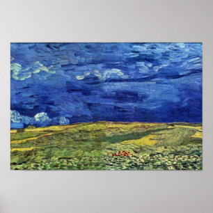 Poster Champ de blé sous le ciel opacifié par Vincent van