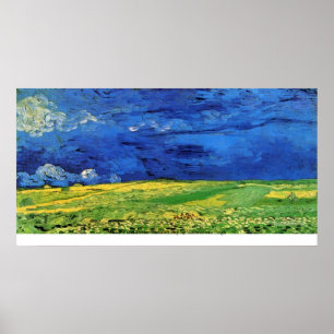 Poster Champ de blé sous le ciel opacifié par Vincent van
