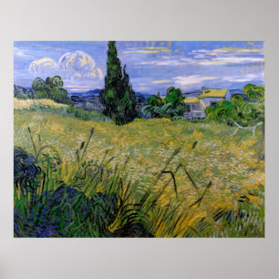 Poster Champ de blé vert avec Cypress - Vincent van Gogh