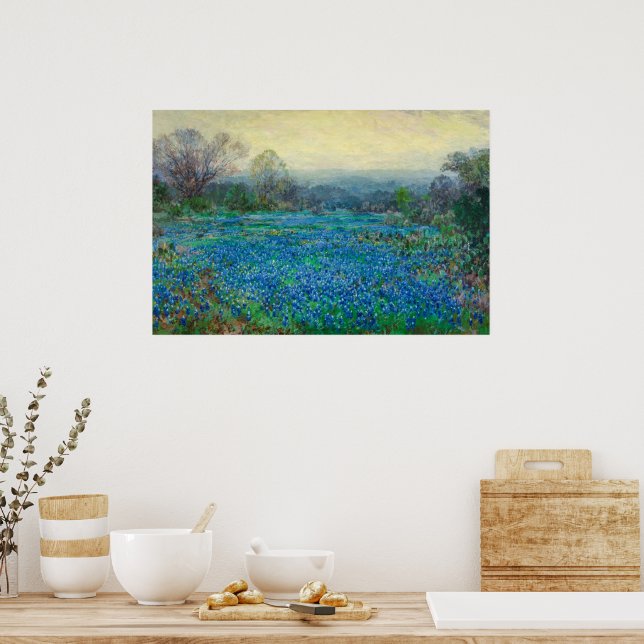 Poster Champ de Bluebonnets par Julian Onderdon (Cuisine)