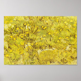 Poster Champ de fleurs jaunes, Vincent van Gogh