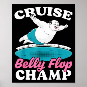Poster Champ de flop de ventre de croisière Vacances drôl