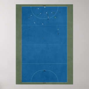 Poster Champ de hockey illustré ci-dessus