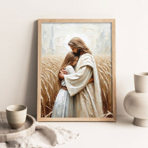 Poster Champ de la Foi, Peinture Chrétienne, Jésus faisan