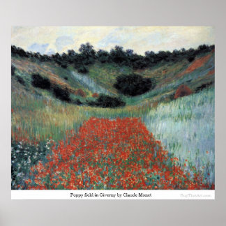 Poster Champ de pavot à Giverny par Claude Monet