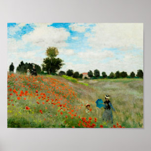 Poster Champ de pavot par Claude Monet