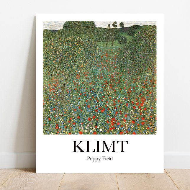 Poster Champ de pavot par Gustav Klimt (Bring vibrancy home! Klimt's Poppy Field. High-quality art poster)