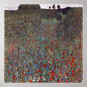 Poster Champ de pavots, Gustav Klimt