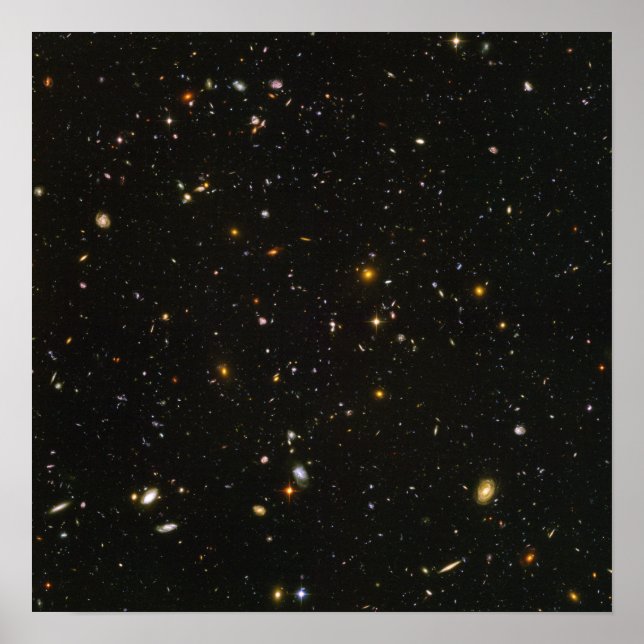 Poster Champ de télescope spatial Hubble Galaxies (Devant)