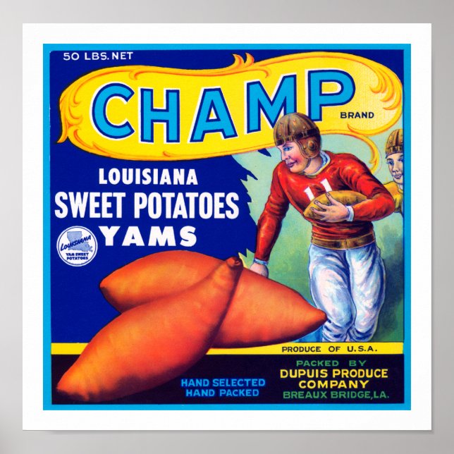 Poster Champ Louisiana Pommes de terre sucrées (Devant)
