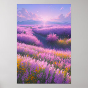 Poster Champ pourpre