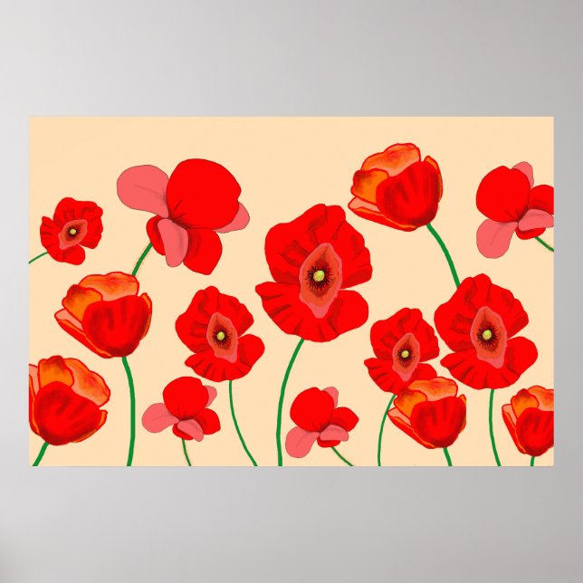 Poster Champ Red Poppy (Devant)