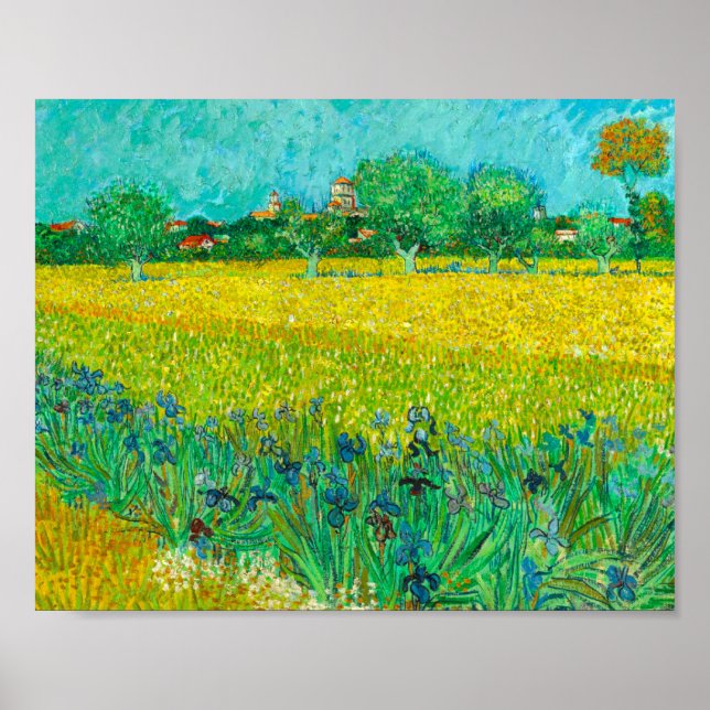 Poster Champ Van Gogh avec Irises près d'Arles (Devant)