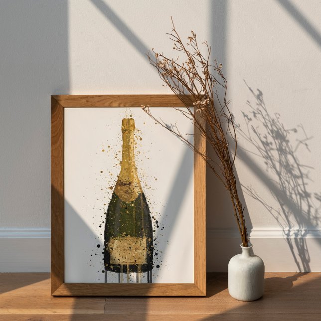 Poster Champagne Bottle Wall Art Print 'Fool's Gold'  (Créateur téléchargé)
