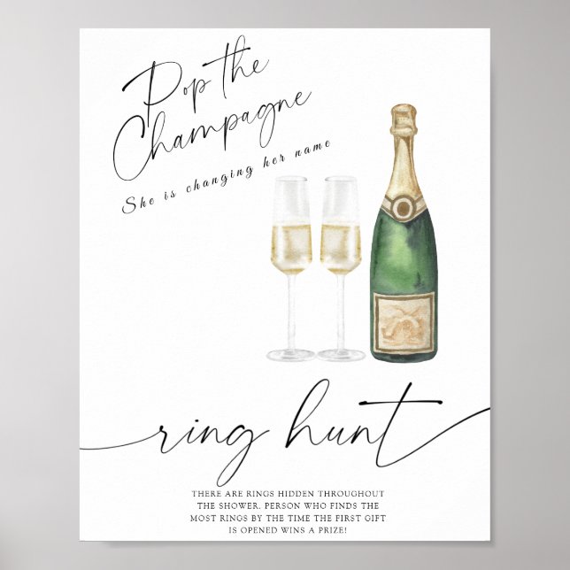 Poster Champagne - Chasse aux cernes jeu de douche nuptia (Devant)