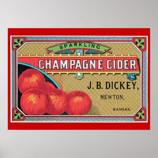 Poster Champagne Cider Art Vintage Imprimer (Devant)