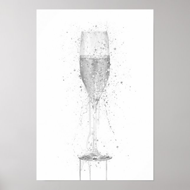 Poster Champagne Flute (Devant)