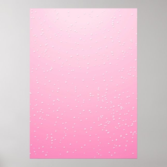 Poster Champagne rose avec minuscules bulles Art Arrière  (Devant)