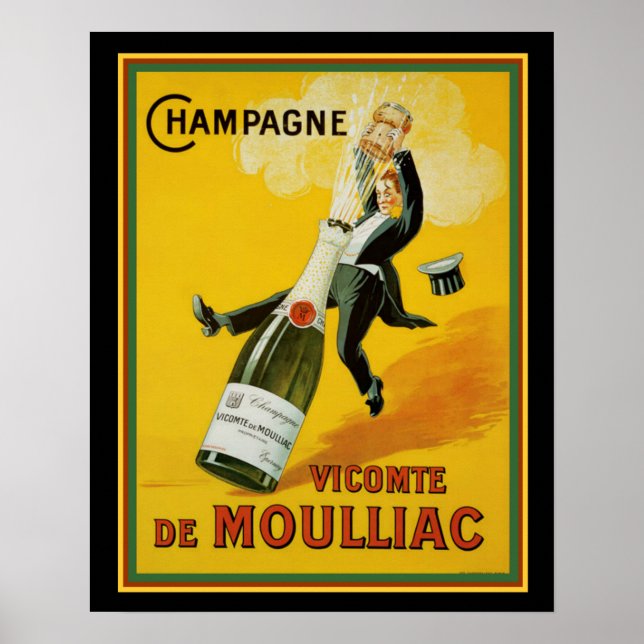 Poster Champagne Vicomte de Moulliac 16 x 20 (Devant)